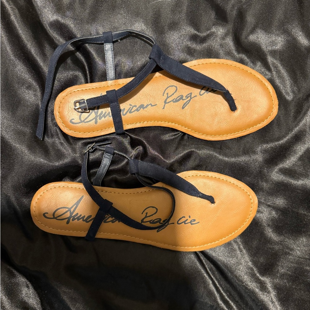 American Rag Black and Tan Sandals with Casual Design